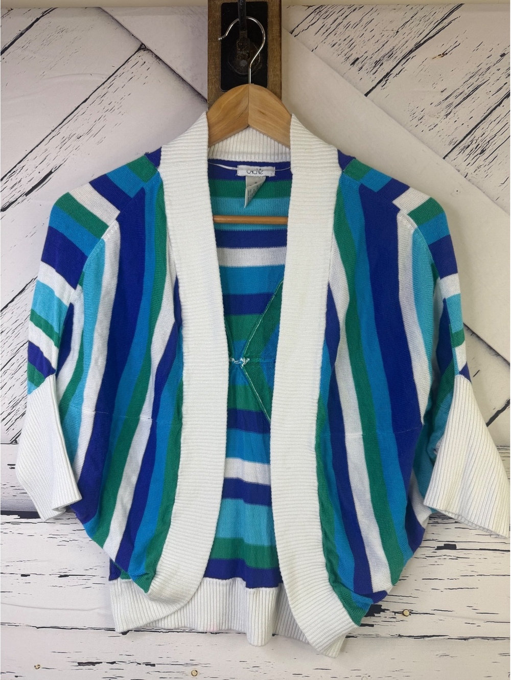 VTH Cache Y2K Open Front Shrug Knit Cropped Cardigan Women XS Indie Retro